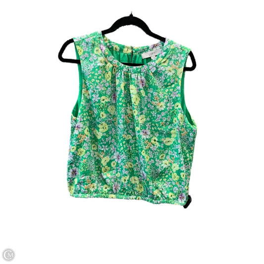 Top Sleeveless By Loft In Green, Size: L