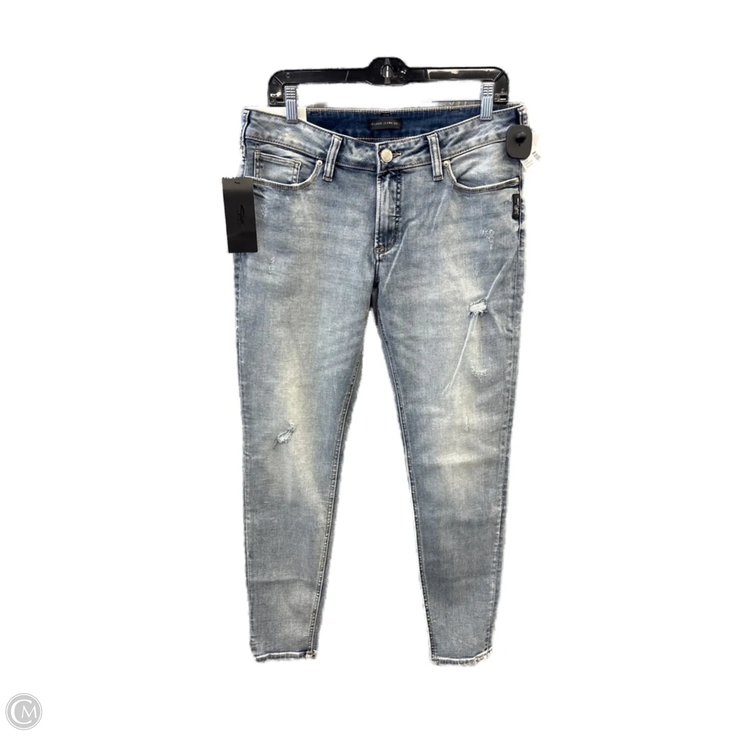 Jeans Skinny By Silver In Blue Denim, Size: 14
