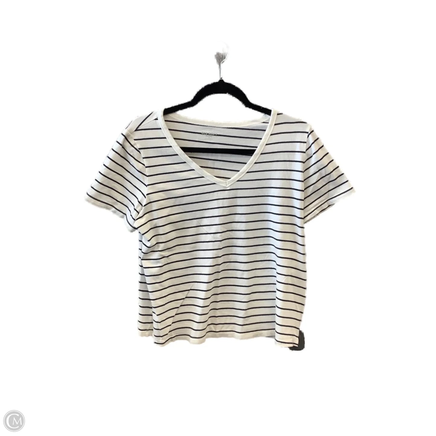 Top Short Sleeve Basic By Old Navy In Striped Pattern, Size: M