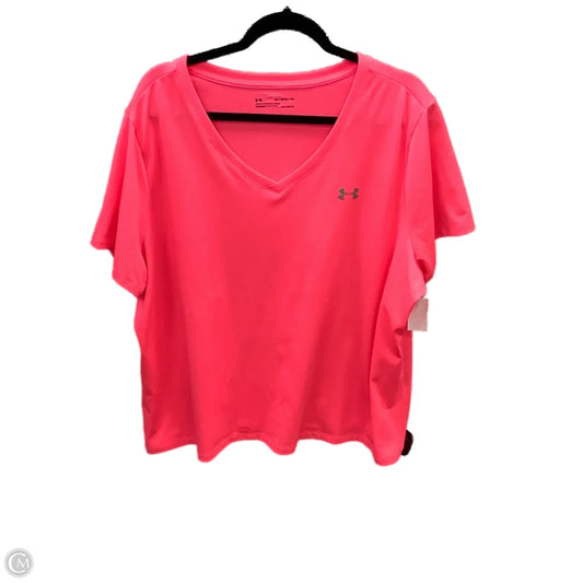 Athletic Top Short Sleeve By Under Armour In Pink, Size: 2x