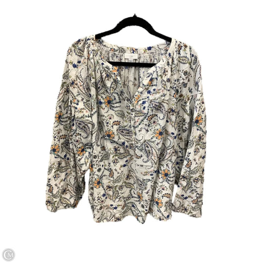 Top Long Sleeve By J. Jill In Floral Print, Size: 2x