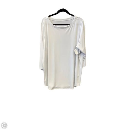 Top Long Sleeve By Susan Graver In White, Size: 2x