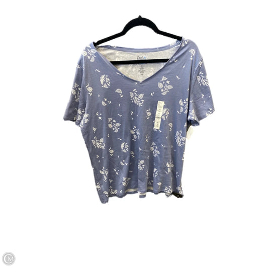Top Short Sleeve By Croft And Barrow In Blue, Size: 1x