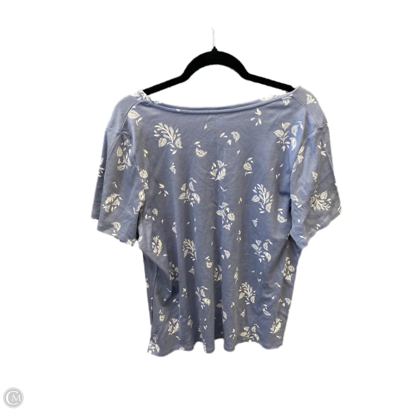 Top Short Sleeve By Croft And Barrow In Blue, Size: 1x