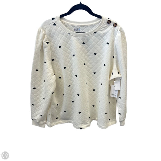 Sweatshirt Crewneck By Croft And Barrow In White, Size: 1x