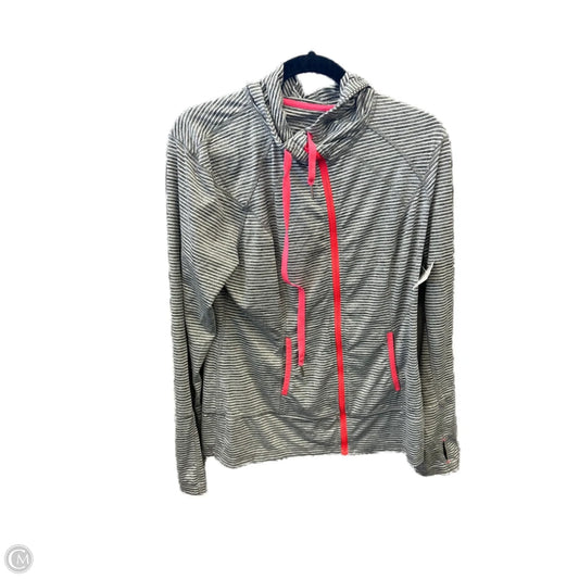 Athletic Jacket By Lukka In Striped Pattern, Size: L