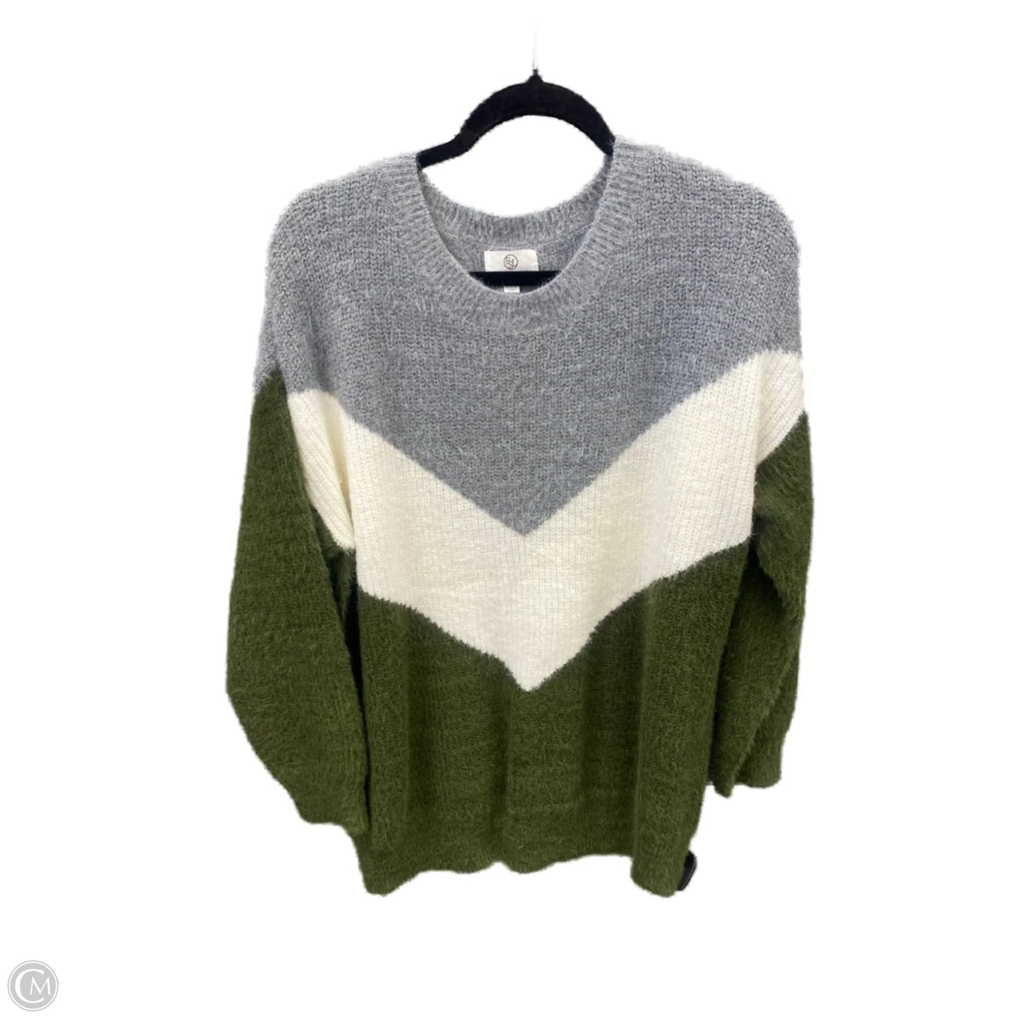 Sweater By Clothes Mentor In Green & Grey, Size: M