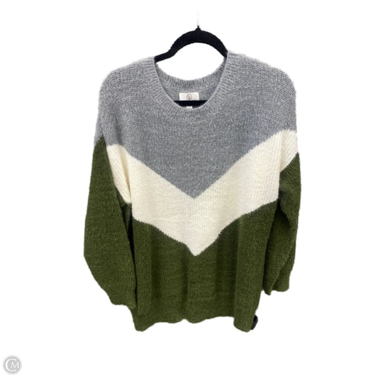 Sweater By Clothes Mentor In Green & Grey, Size: M