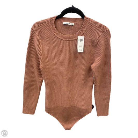 Top Long Sleeve By Abercrombie And Fitch In Brown, Size: L