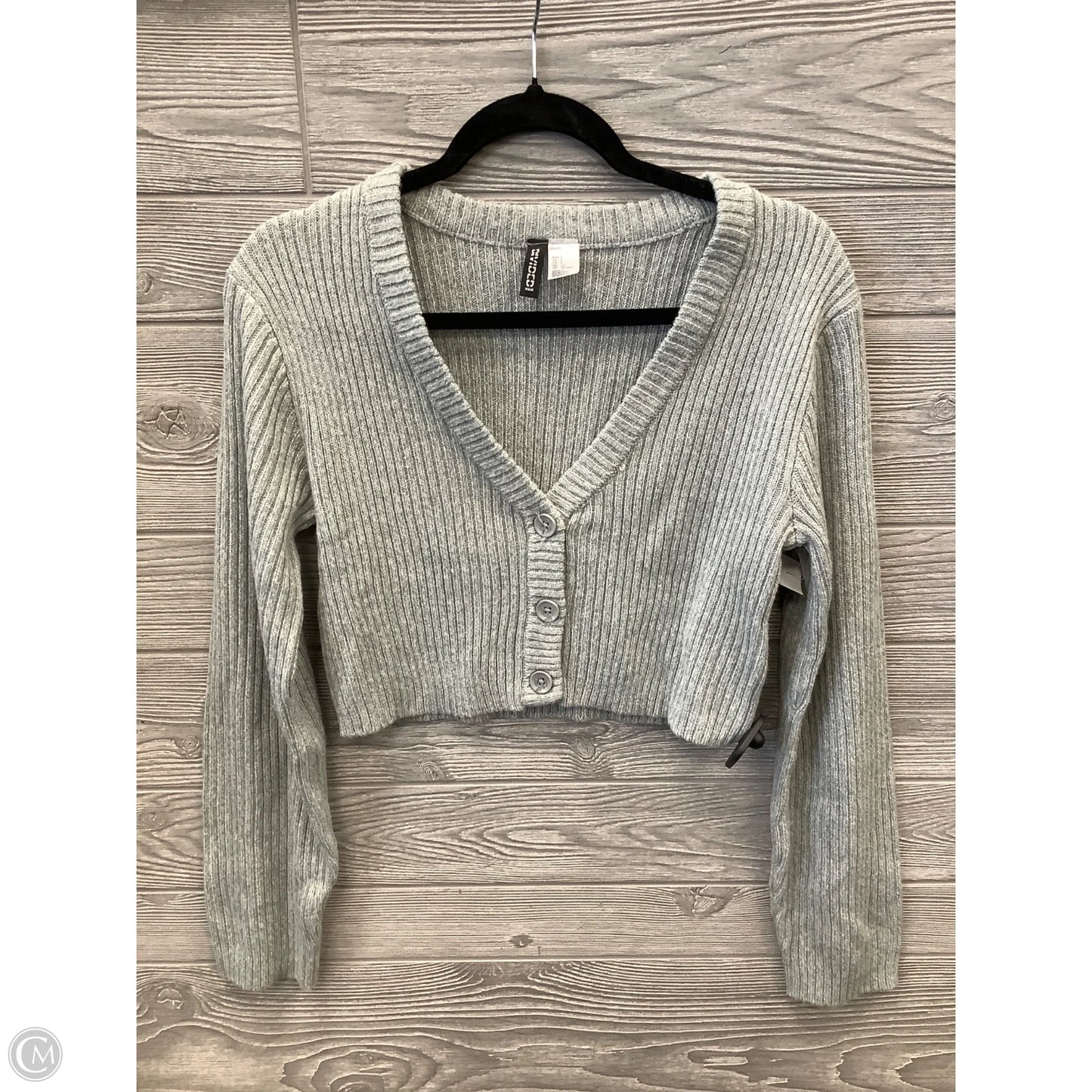 Sweater Cardigan By Divided In Grey, Size: S