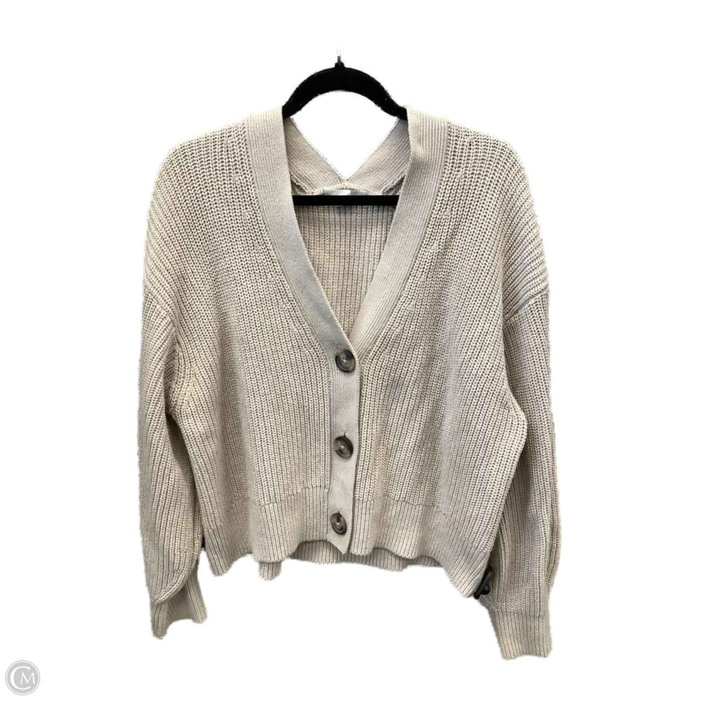 Sweater Cardigan By H&m In Cream, Size: S