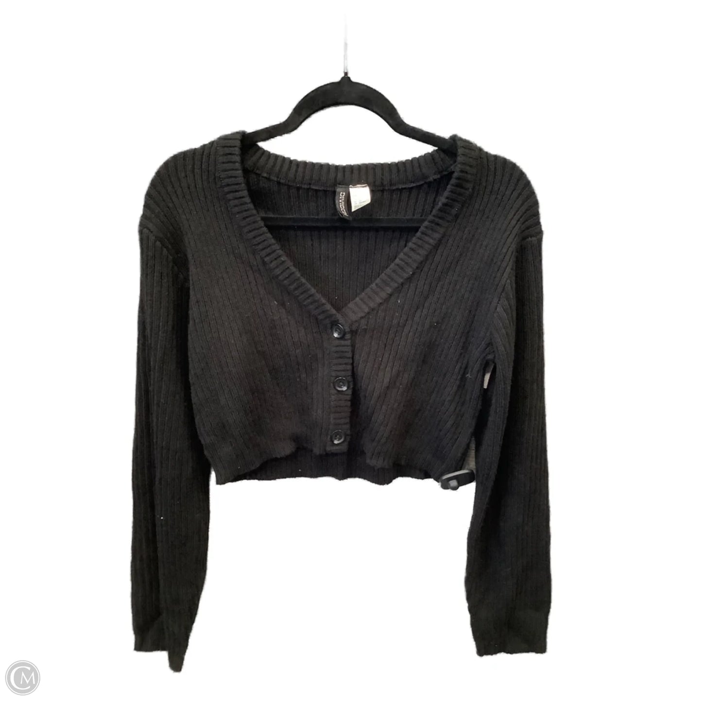 Sweater Cardigan By Divided In Black, Size: S