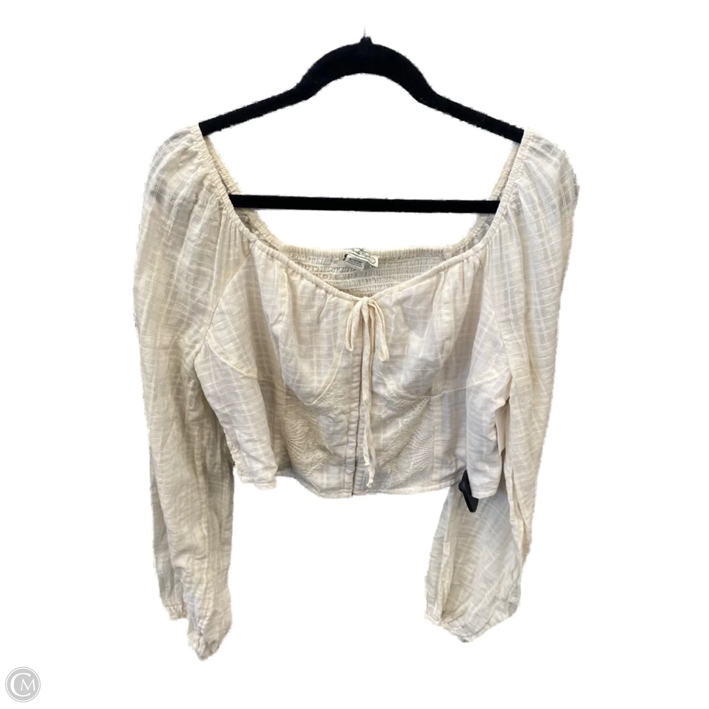 Top Long Sleeve By American Eagle In Cream, Size: Xl