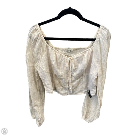 Top Long Sleeve By American Eagle In Cream, Size: Xl