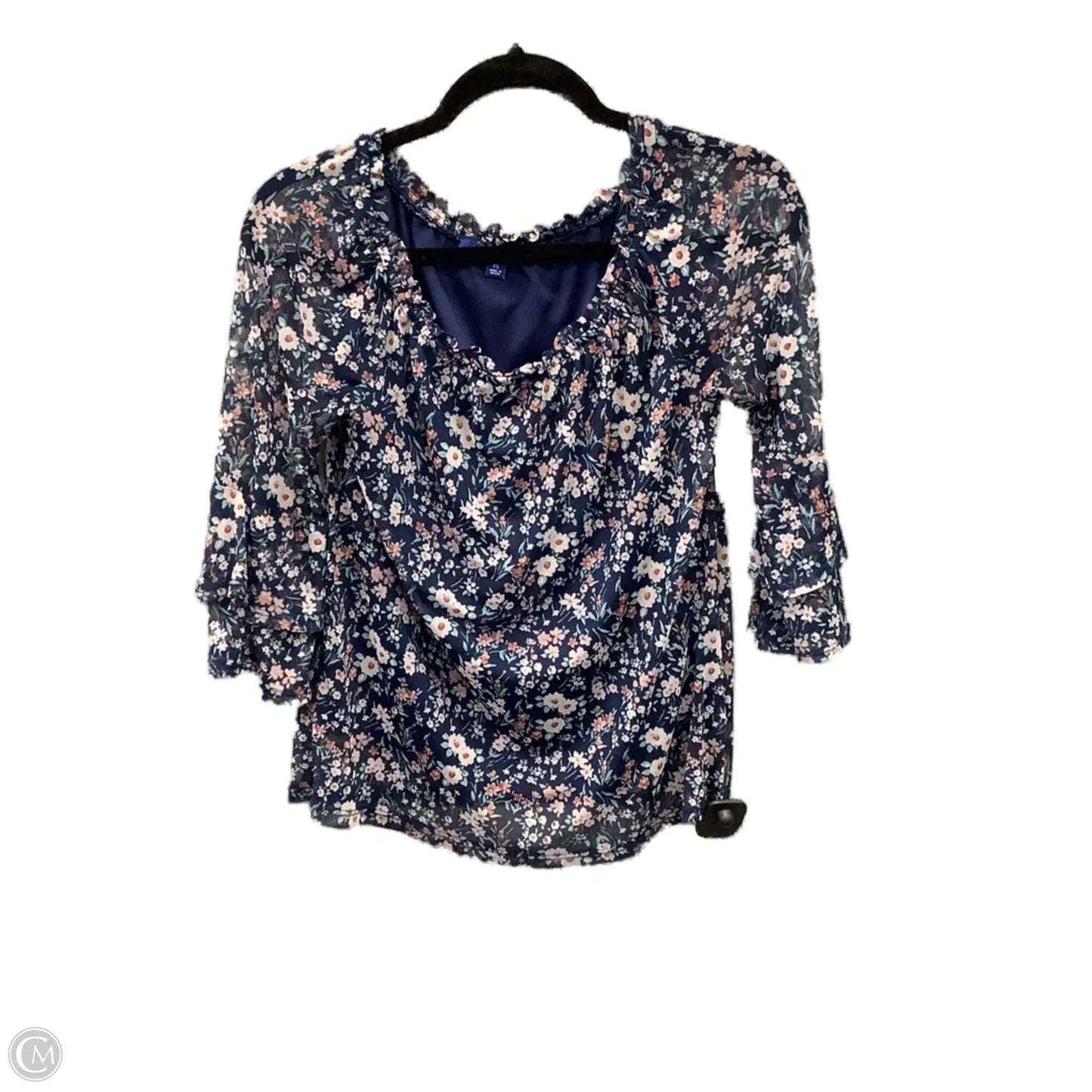 Top 3/4 Sleeve By Apt 9 In Floral Print, Size: S