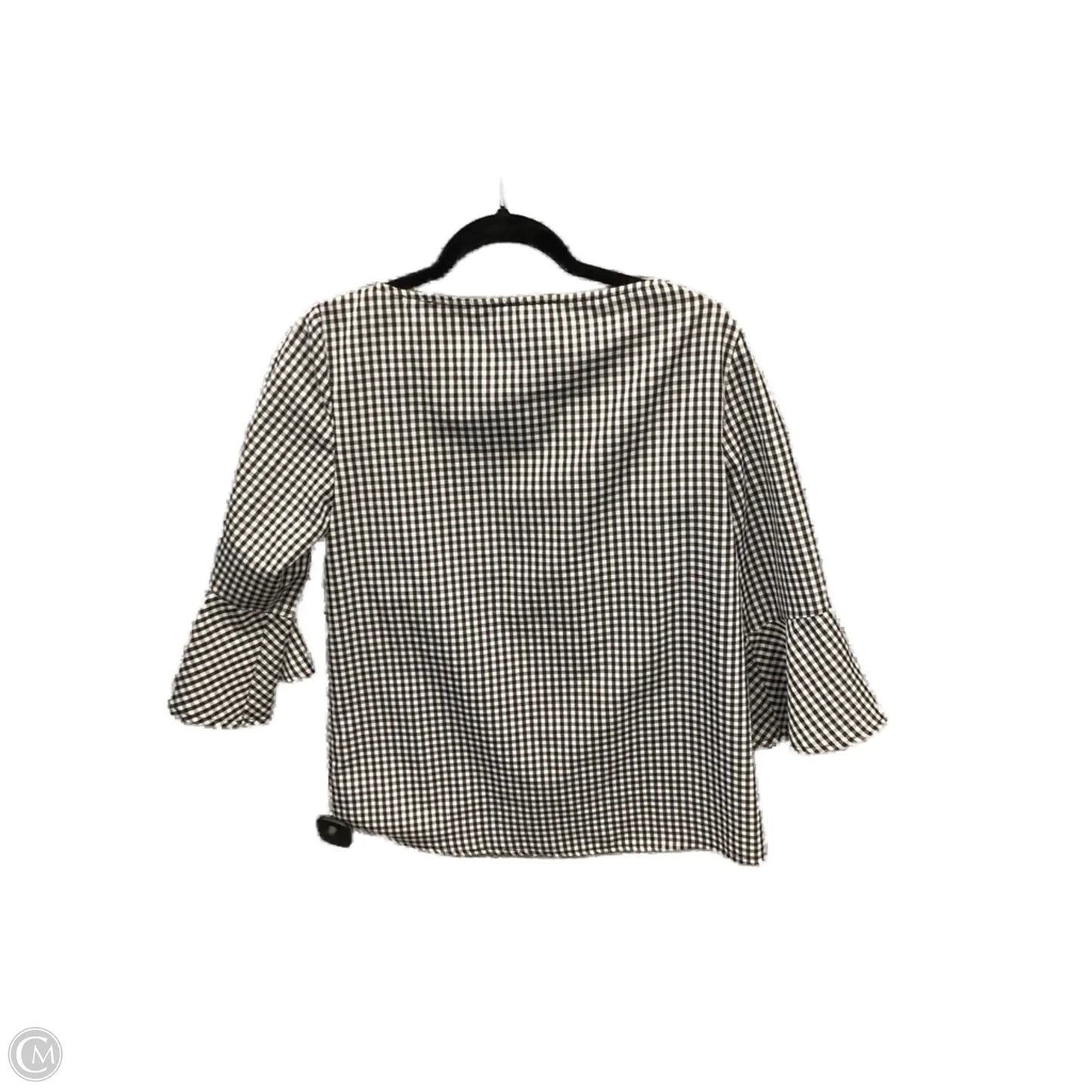 Top 3/4 Sleeve By Agb In Plaid Pattern, Size: S