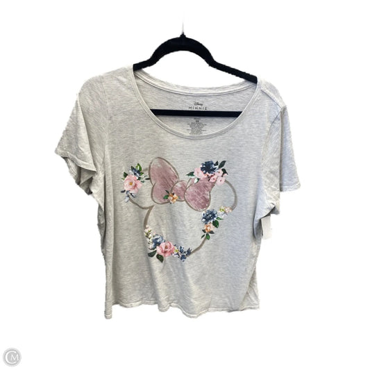 Top Short Sleeve By Disney In Grey, Size: Xl