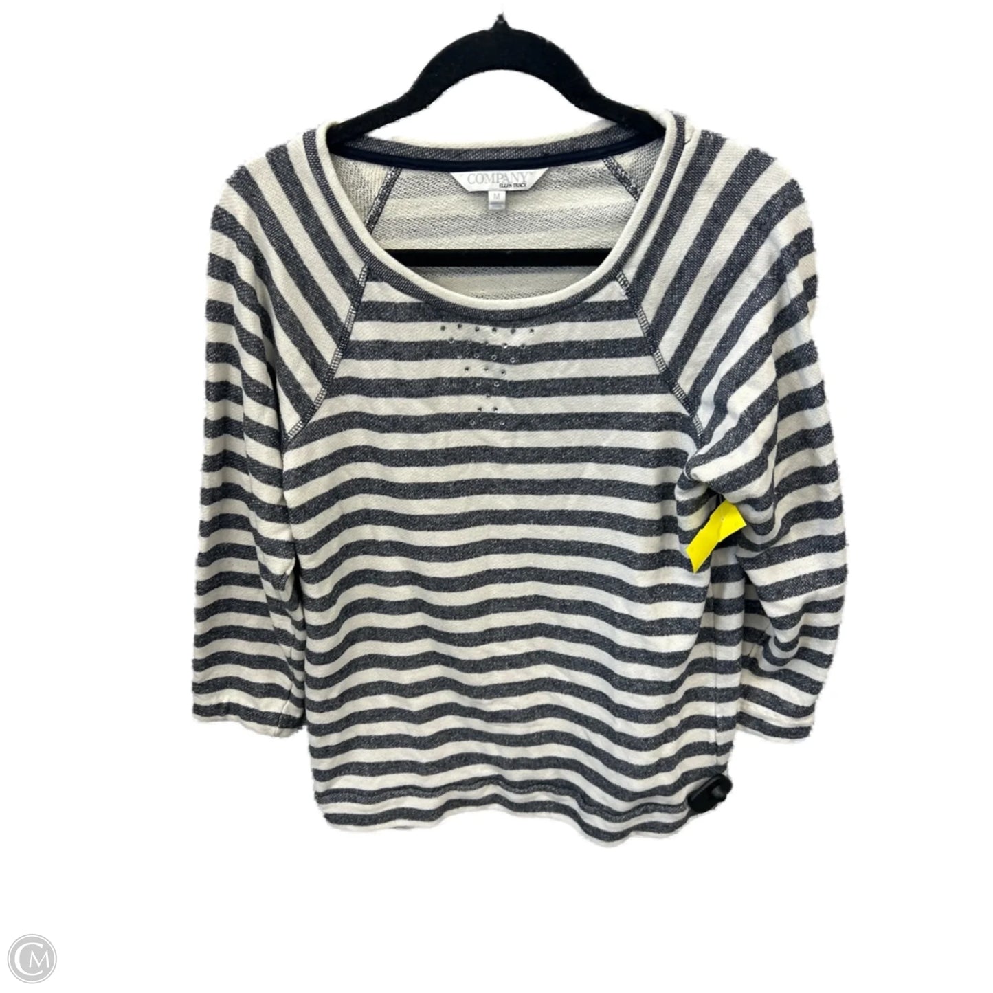 Top Long Sleeve By Company In Striped Pattern, Size: M
