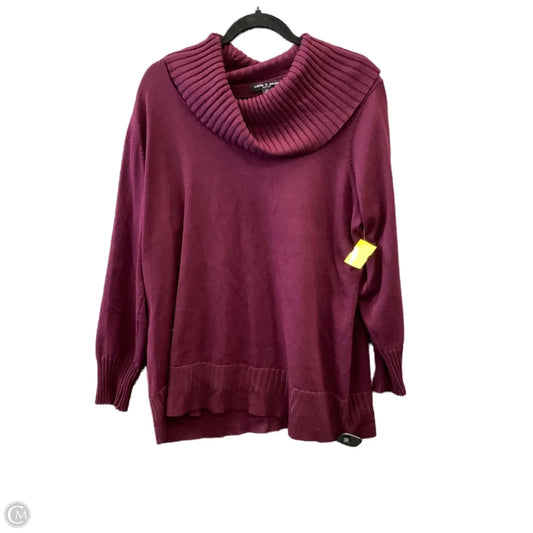 Sweater By Cable And Gauge In Purple, Size: 2x