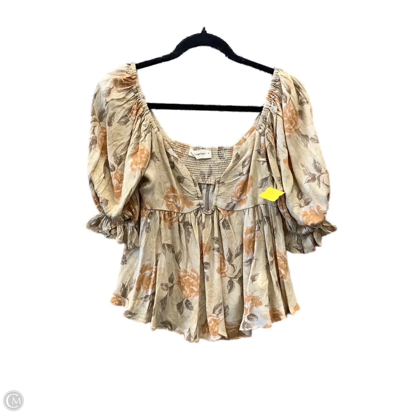 Top Short Sleeve By Together In Yellow, Size: S