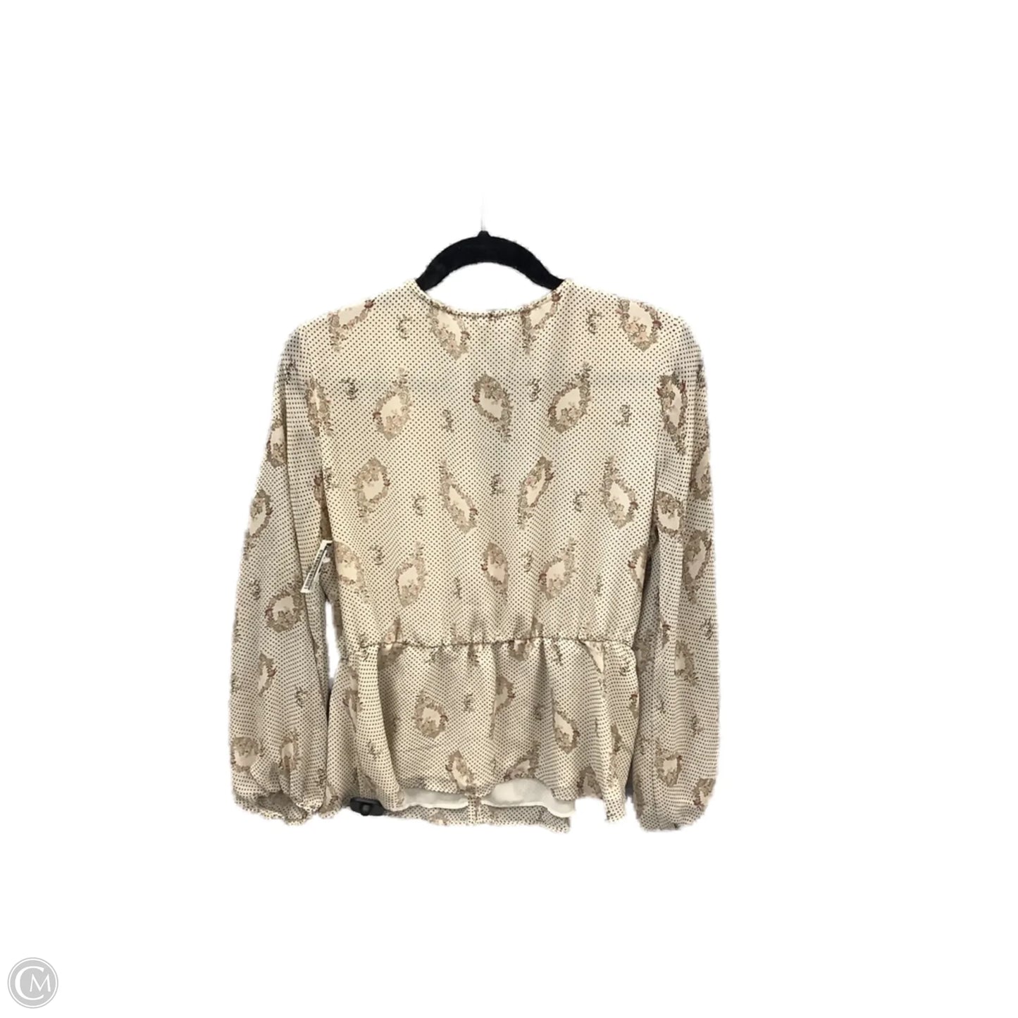 Top Long Sleeve By Pleione In Cream, Size: S