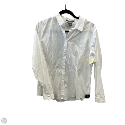 Top Long Sleeve By Eddie Bauer In White, Size: L