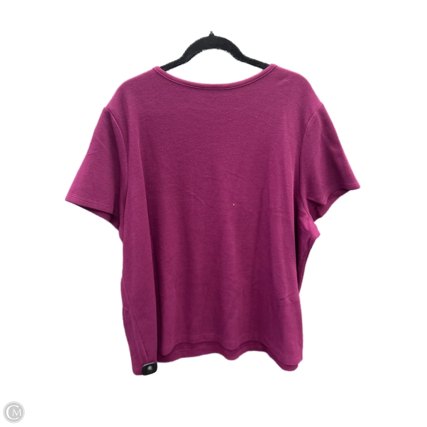 Top Short Sleeve By Essentials In Purple, Size: 3x