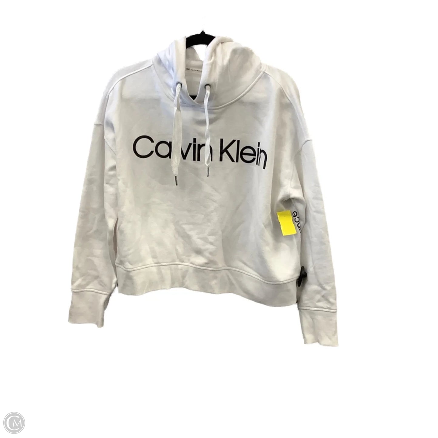 Sweatshirt Hoodie By Calvin Klein In White, Size: L