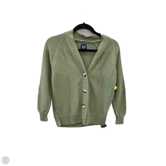 Sweater Cardigan By Gap In Green, Size: Xs
