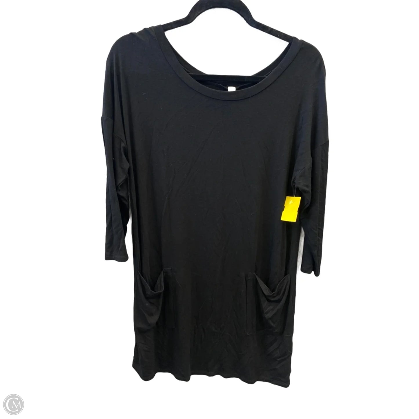 Tunic Long Sleeve By Emerald In Black, Size: L