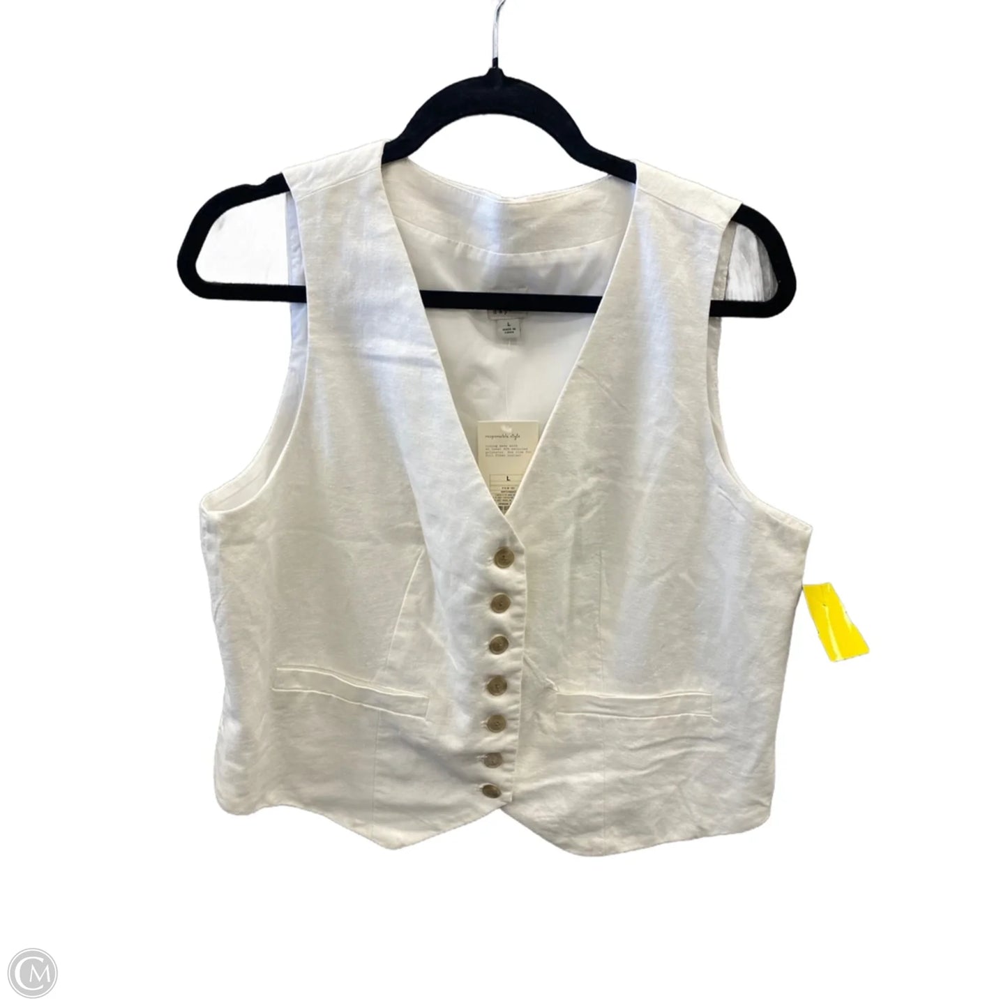 Top Sleeveless By A New Day In White, Size: L