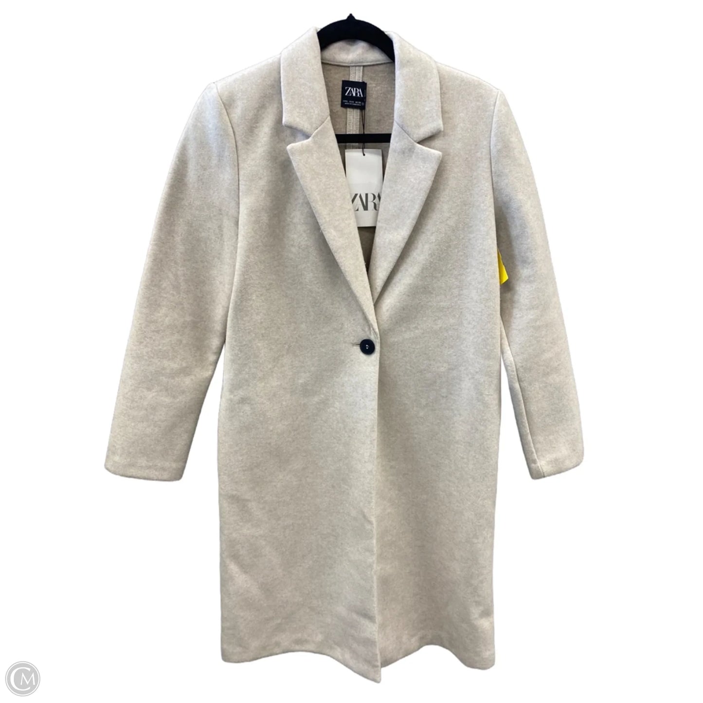 Coat Peacoat By Zara In Cream, Size: L