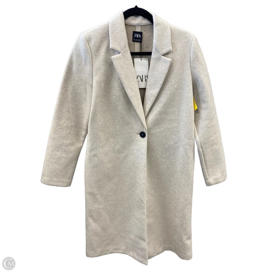 Coat Peacoat By Zara In Cream, Size: L