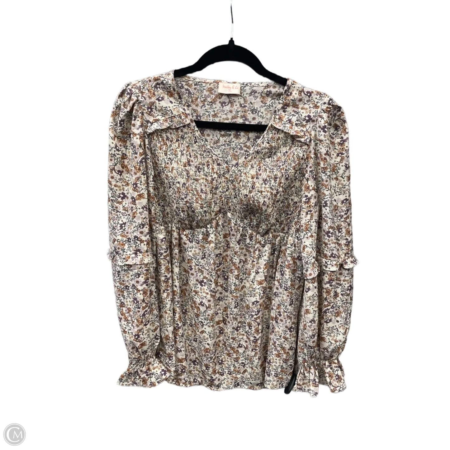 Top Long Sleeve By Hailey & Co In Floral Print, Size: S