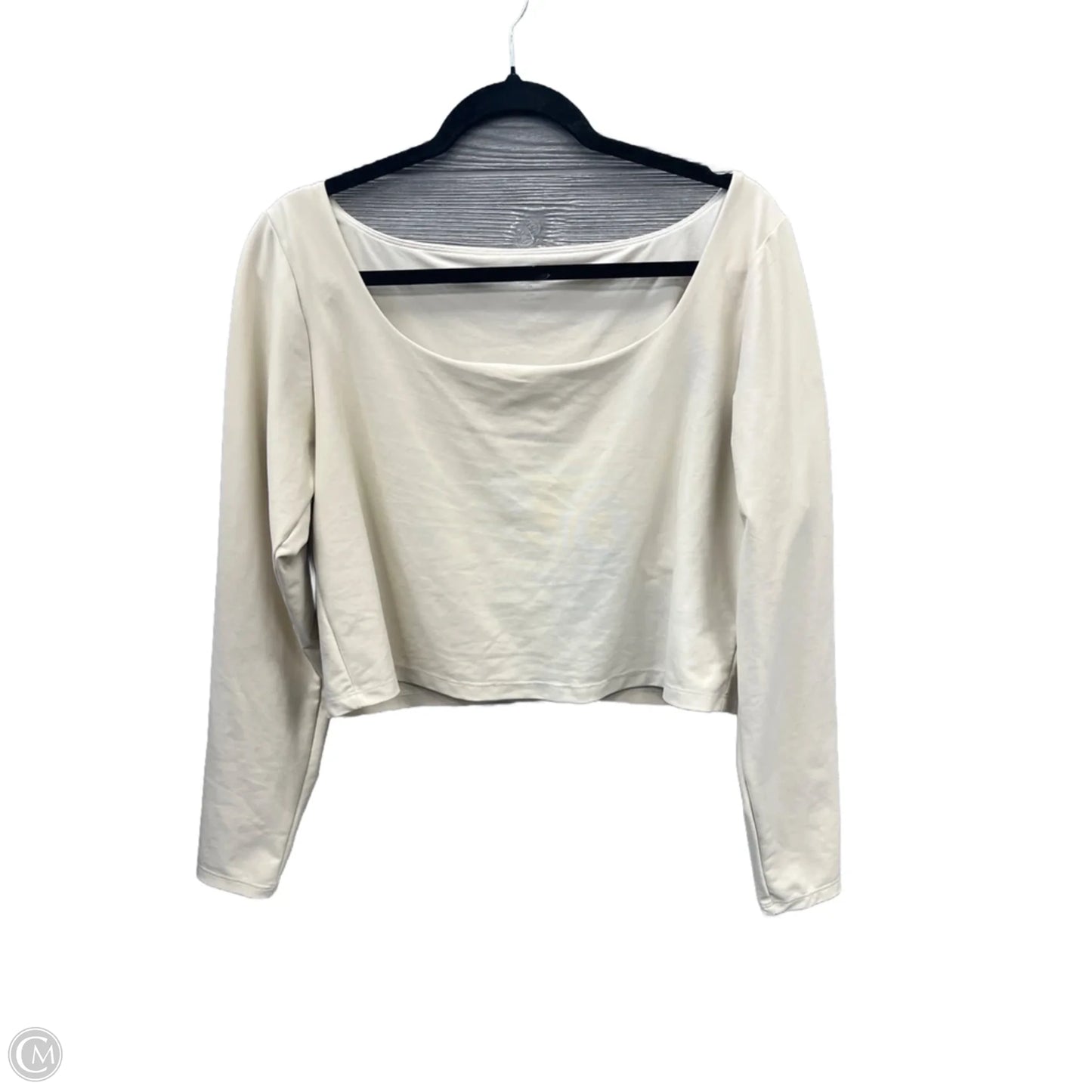 Athletic Top Long Sleeve Crewneck By Old Navy In Cream, Size: 2x