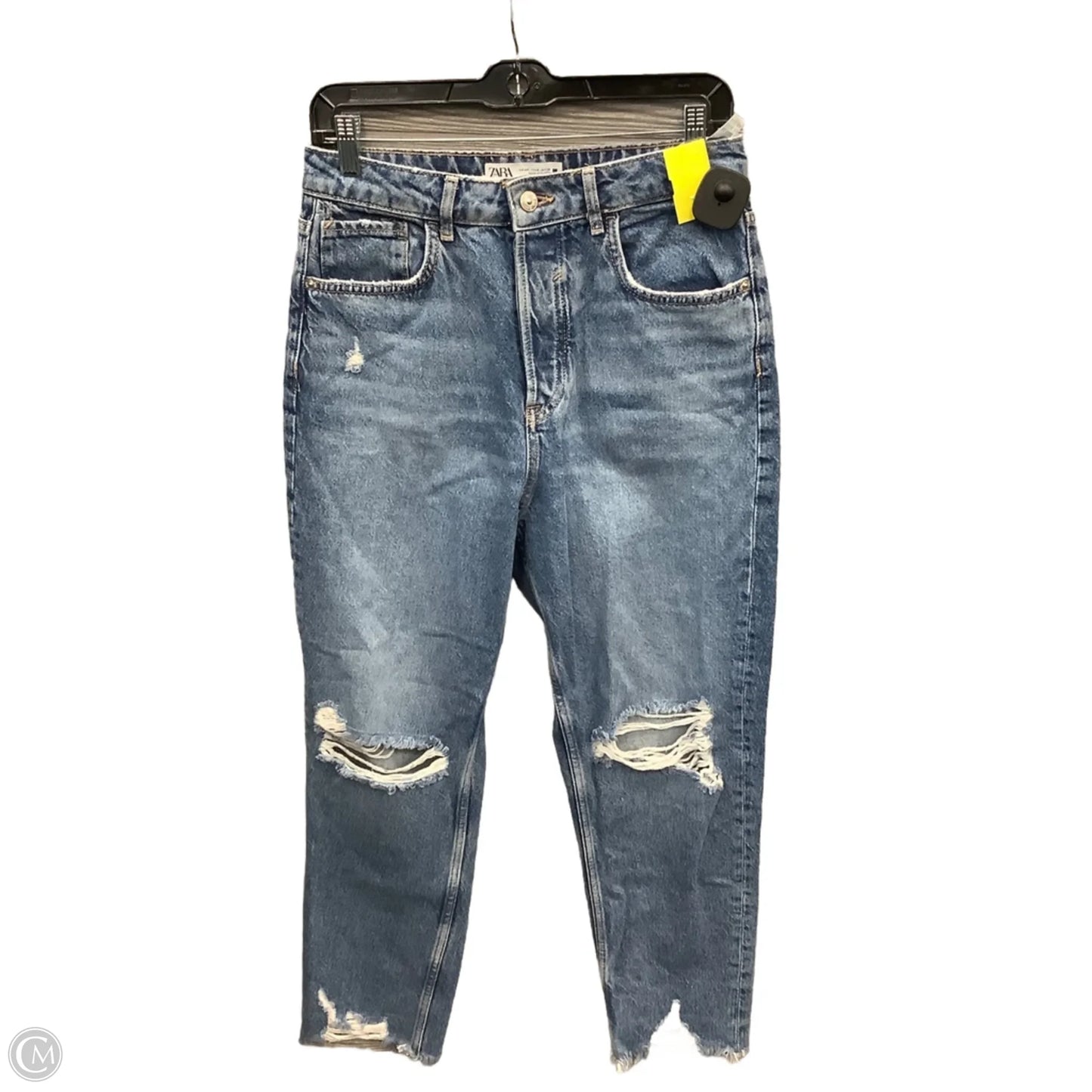 Jeans Straight By Zara In Blue Denim, Size: 8