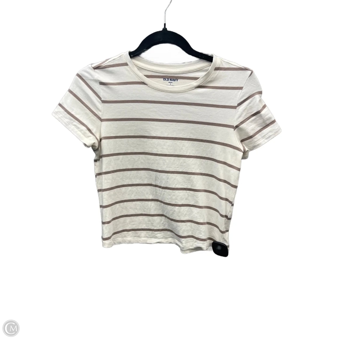 Top Short Sleeve Basic By Old Navy In Striped Pattern, Size: M