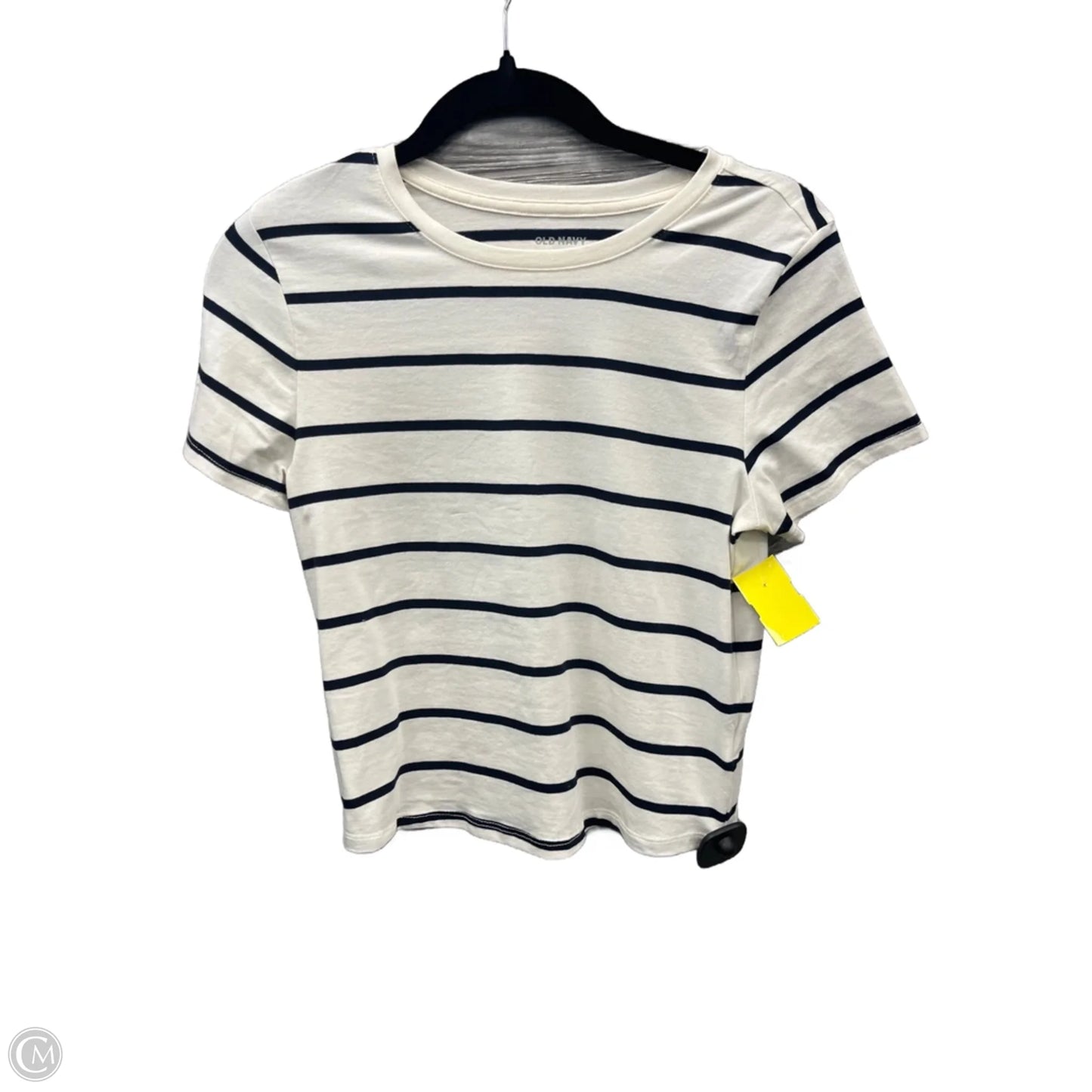 Top Short Sleeve Basic By Old Navy In Striped Pattern, Size: M