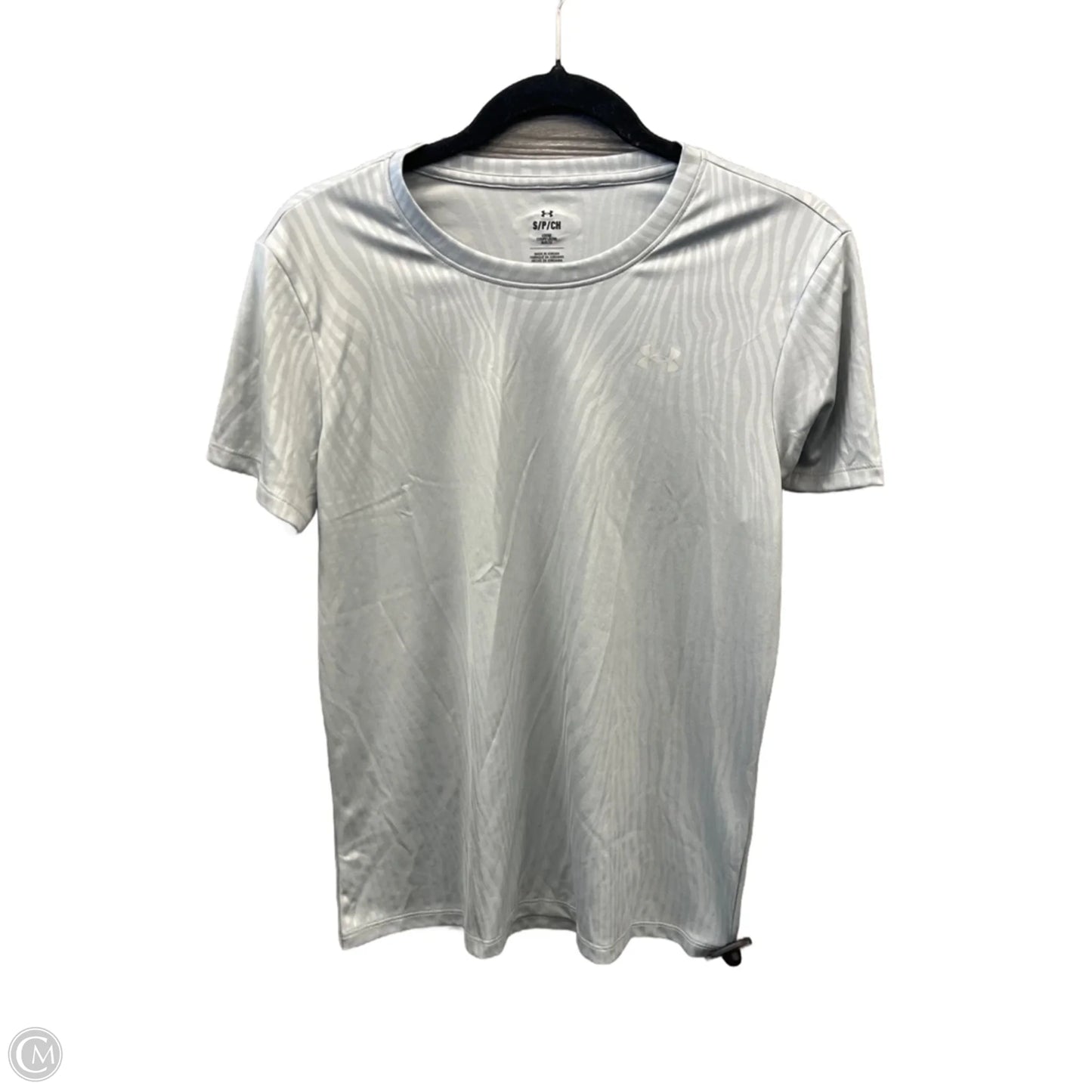 Athletic Top Short Sleeve By Under Armour In Grey, Size: S
