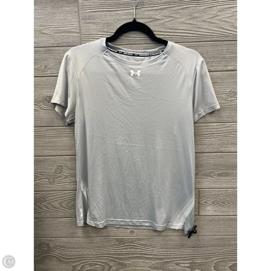 Athletic Top Short Sleeve By Under Armour In Grey, Size: S