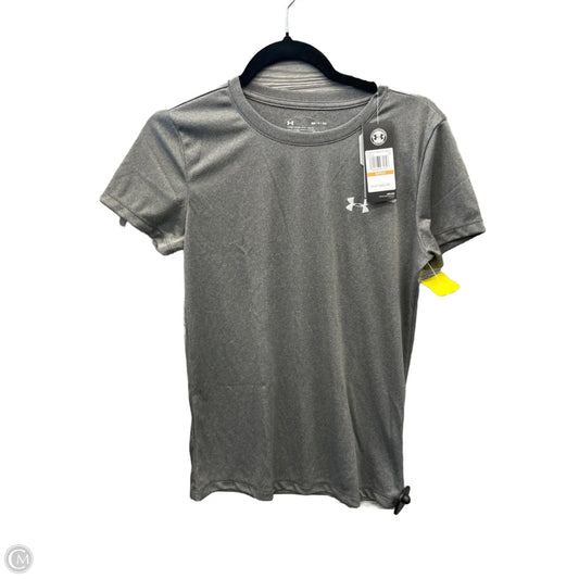 Athletic Top Short Sleeve By Under Armour In Grey, Size: S
