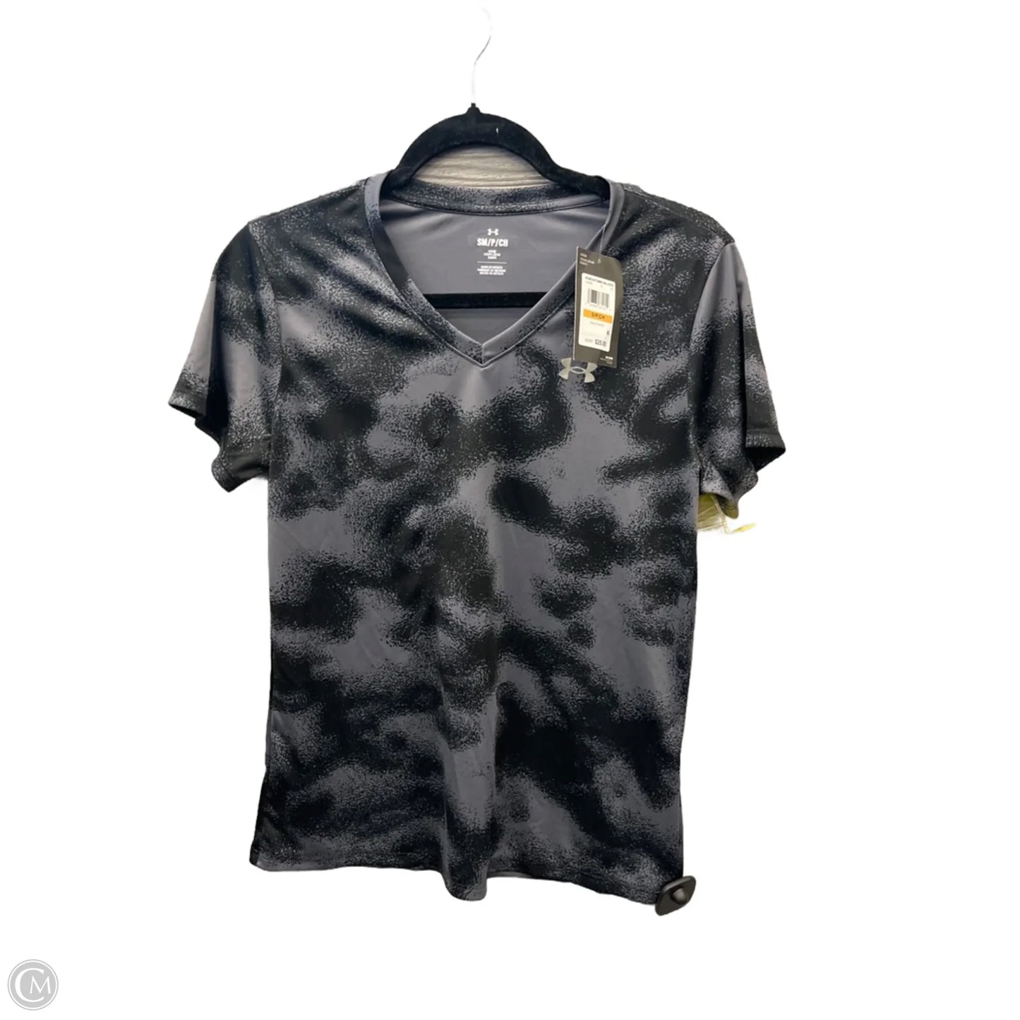 Athletic Top Short Sleeve By Under Armour In Grey, Size: S