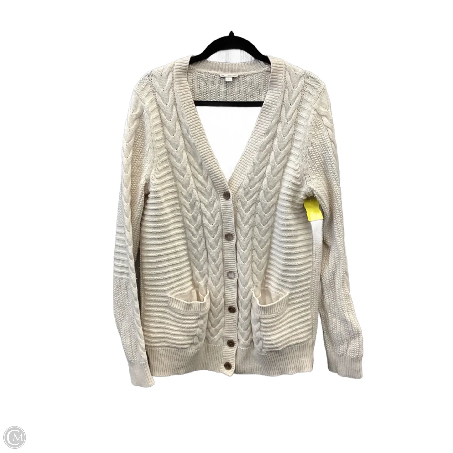 Sweater Cardigan By Gap In Cream, Size: L