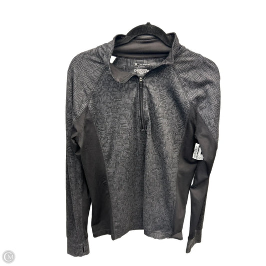 Athletic Top Long Sleeve Collar By Tek Gear In Grey, Size: L