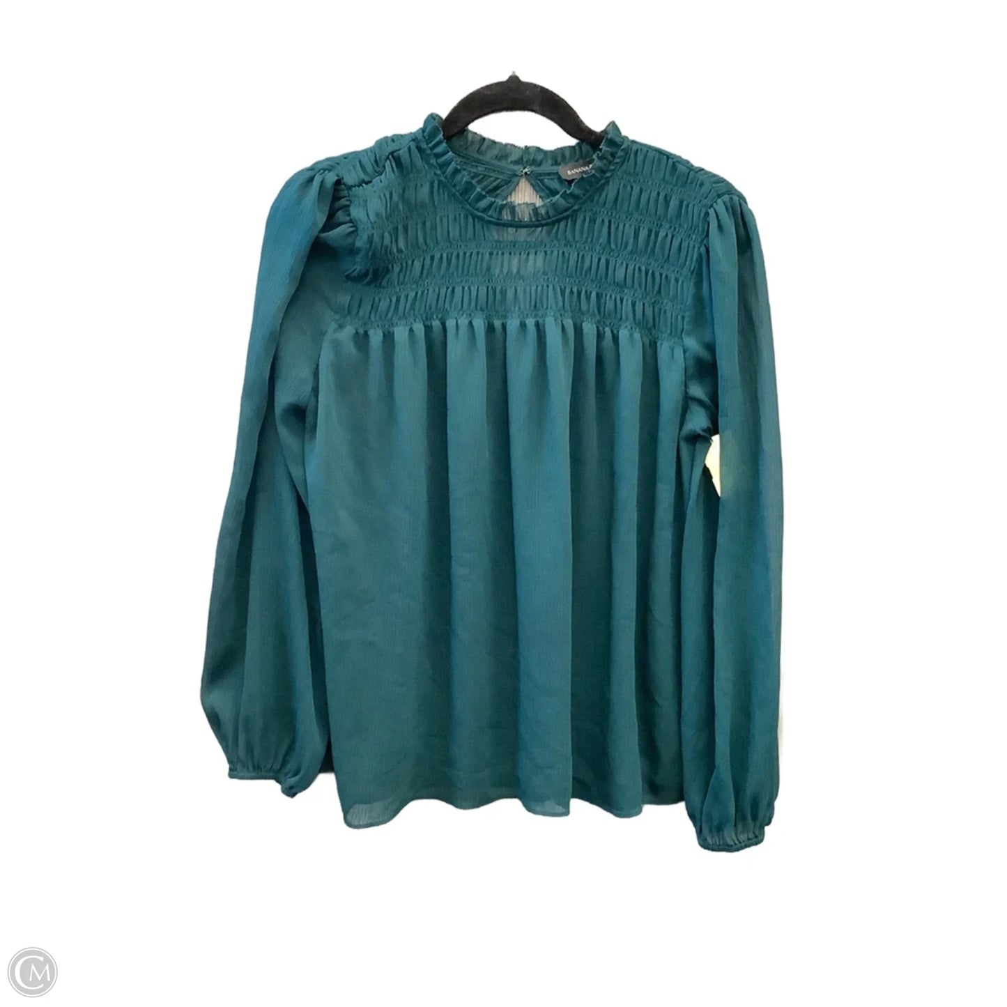 Top Long Sleeve By Banana Republic In Green, Size: S