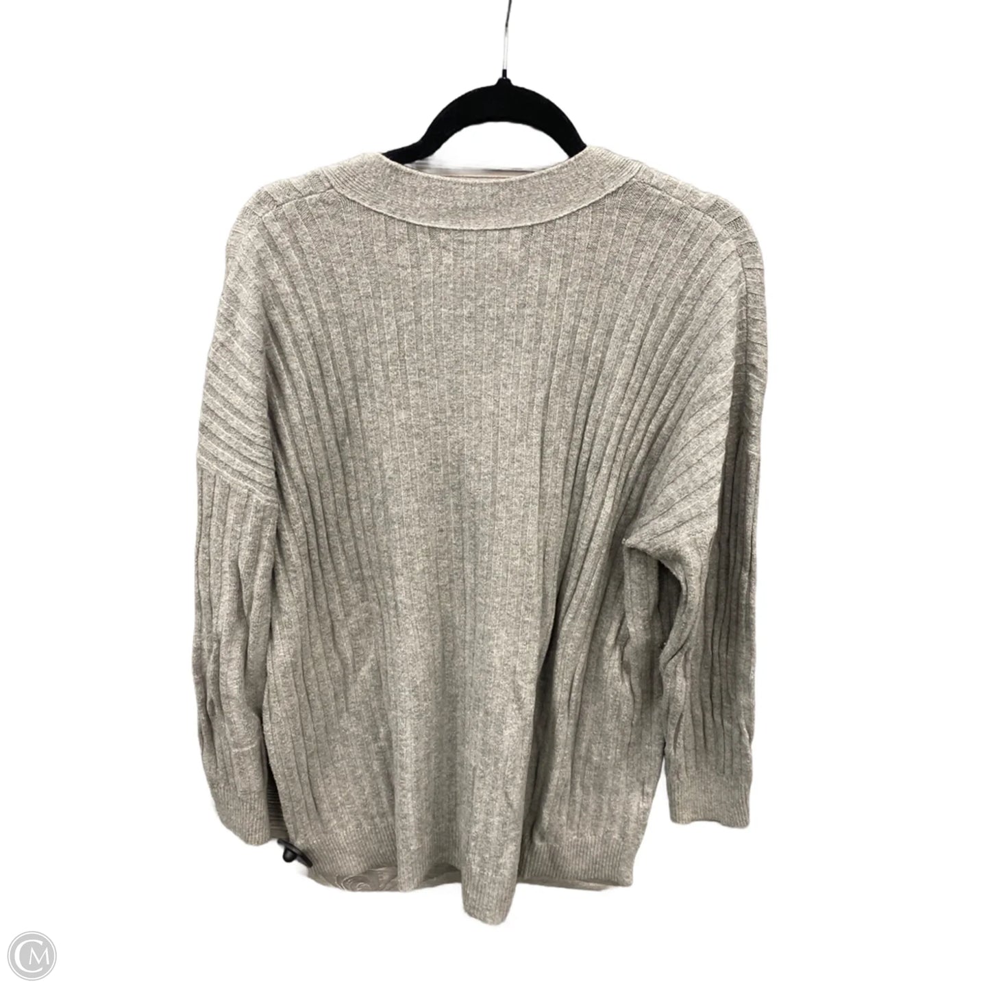 Sweater Cardigan By Loft In Grey, Size: Xl