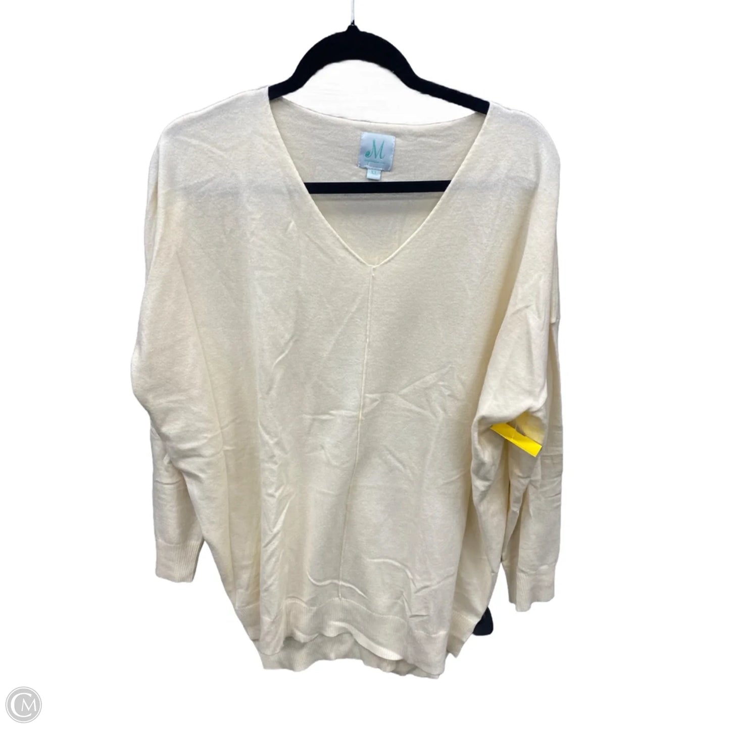 Top Long Sleeve By Clothes Mentor In Cream, Size: Xl