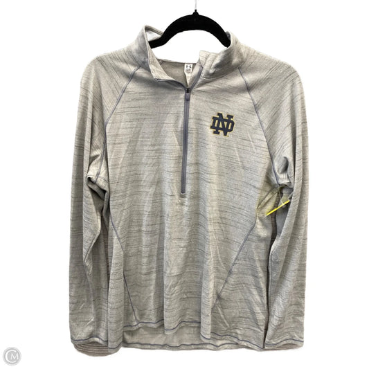 Athletic Top Long Sleeve Collar By Under Armour In Grey, Size: L