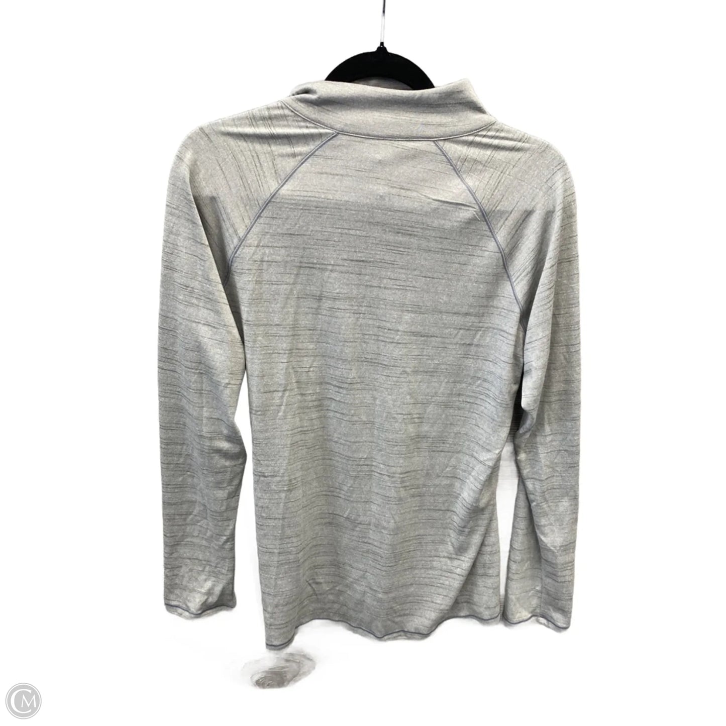 Athletic Top Long Sleeve Collar By Under Armour In Grey, Size: L