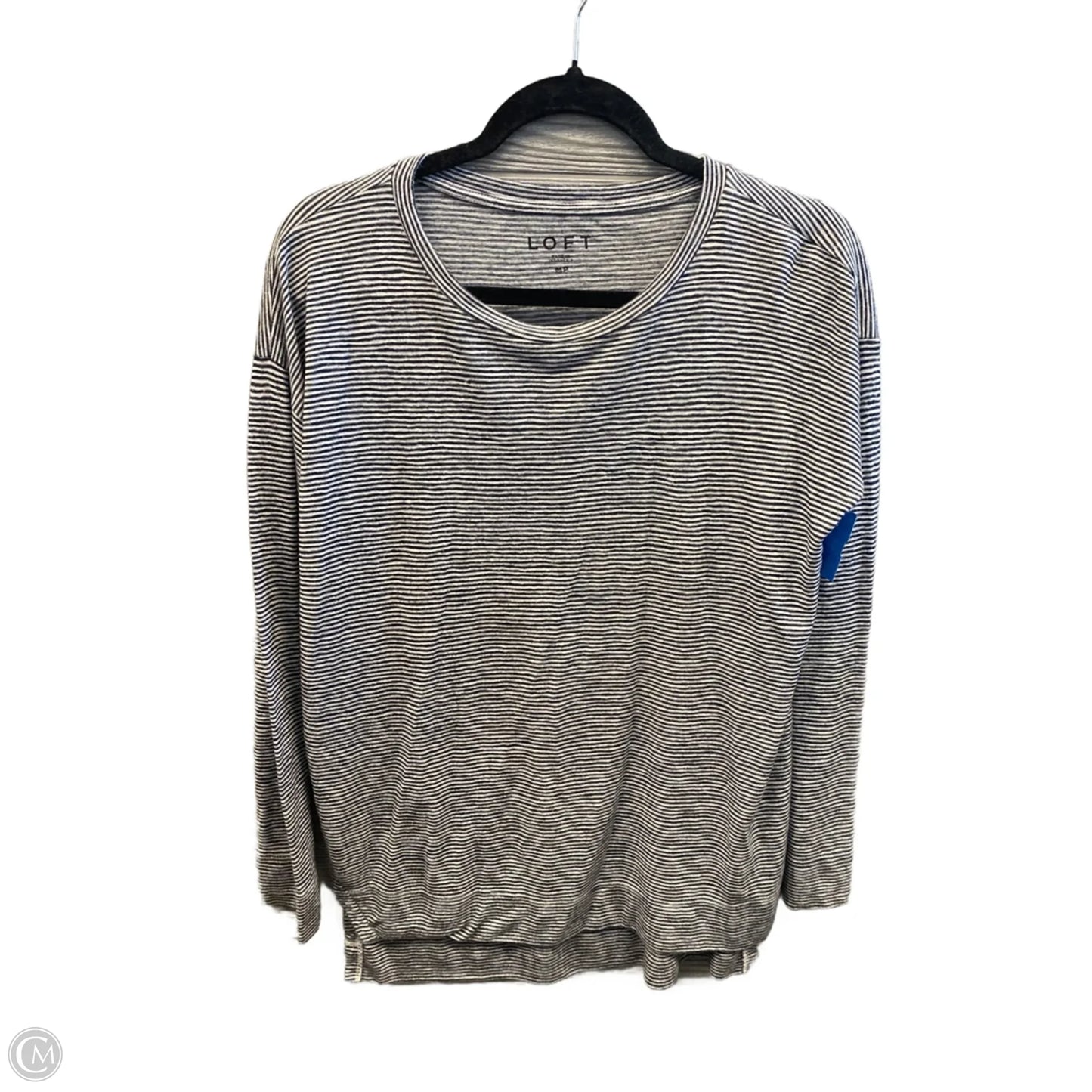 Top Long Sleeve By Loft In Striped Pattern, Size: M